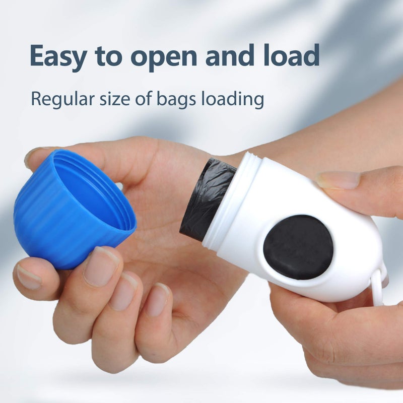 Fida Retractable Dog Leash with Dispenser and Poop Bags, 16 ft Pet Walking Leash for Small Dog or Cat up to 26 lbs, Anti-Slip Handle, Tangle Free, Reflective Nylon Tape (S, Blue) - Image 5